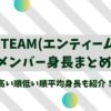 &TEAM(エンティーム)メンバー身長まとめ｜高い順低い順平均身長も紹介！